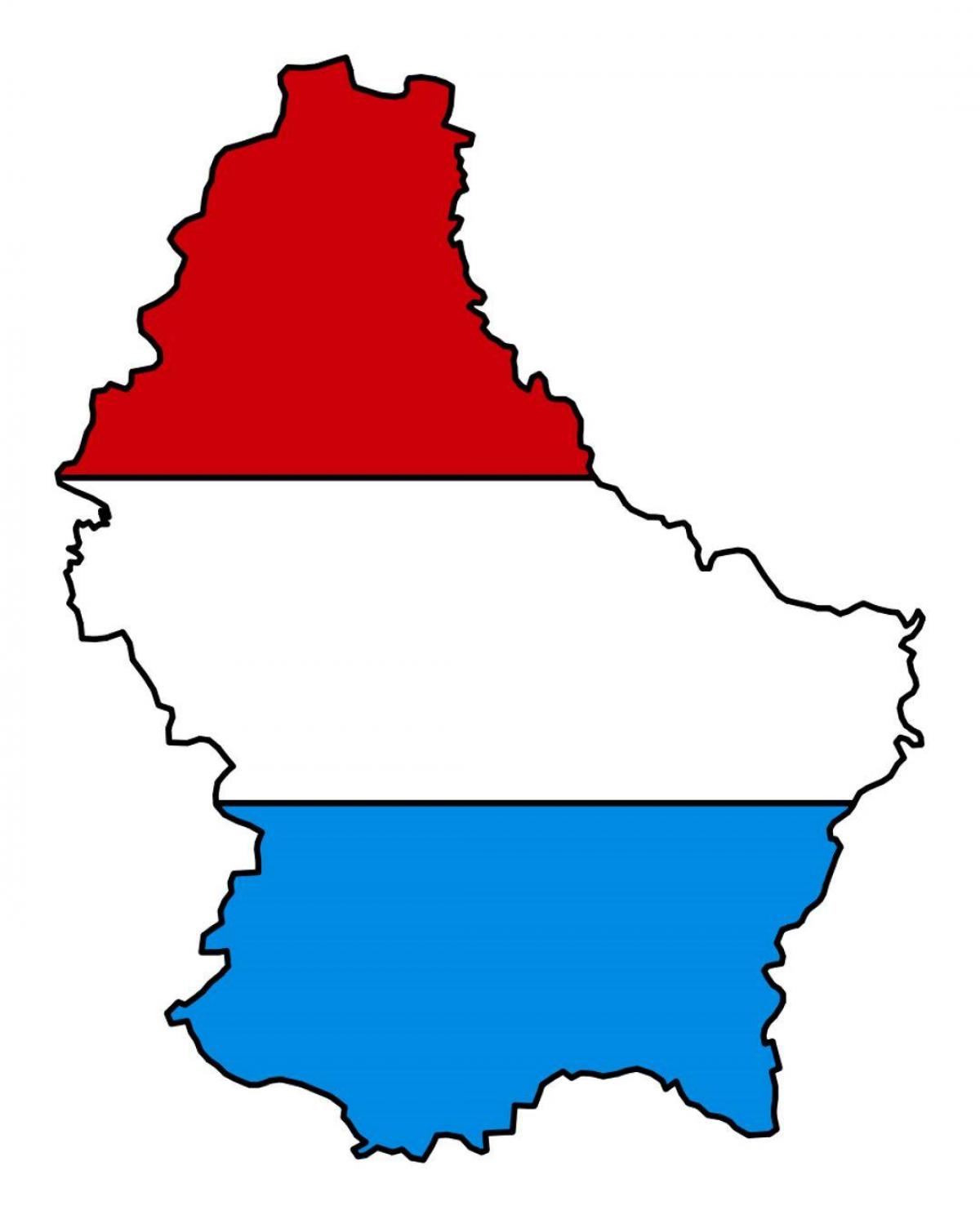 mapa Lucemburská vlajka 