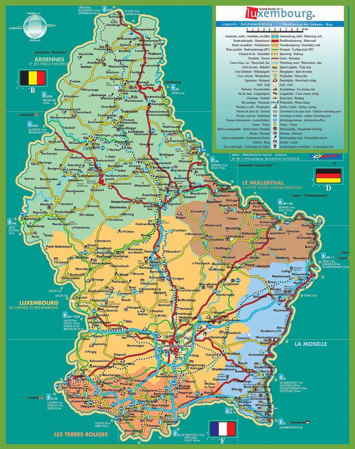 Lucembursko atrakce mapa