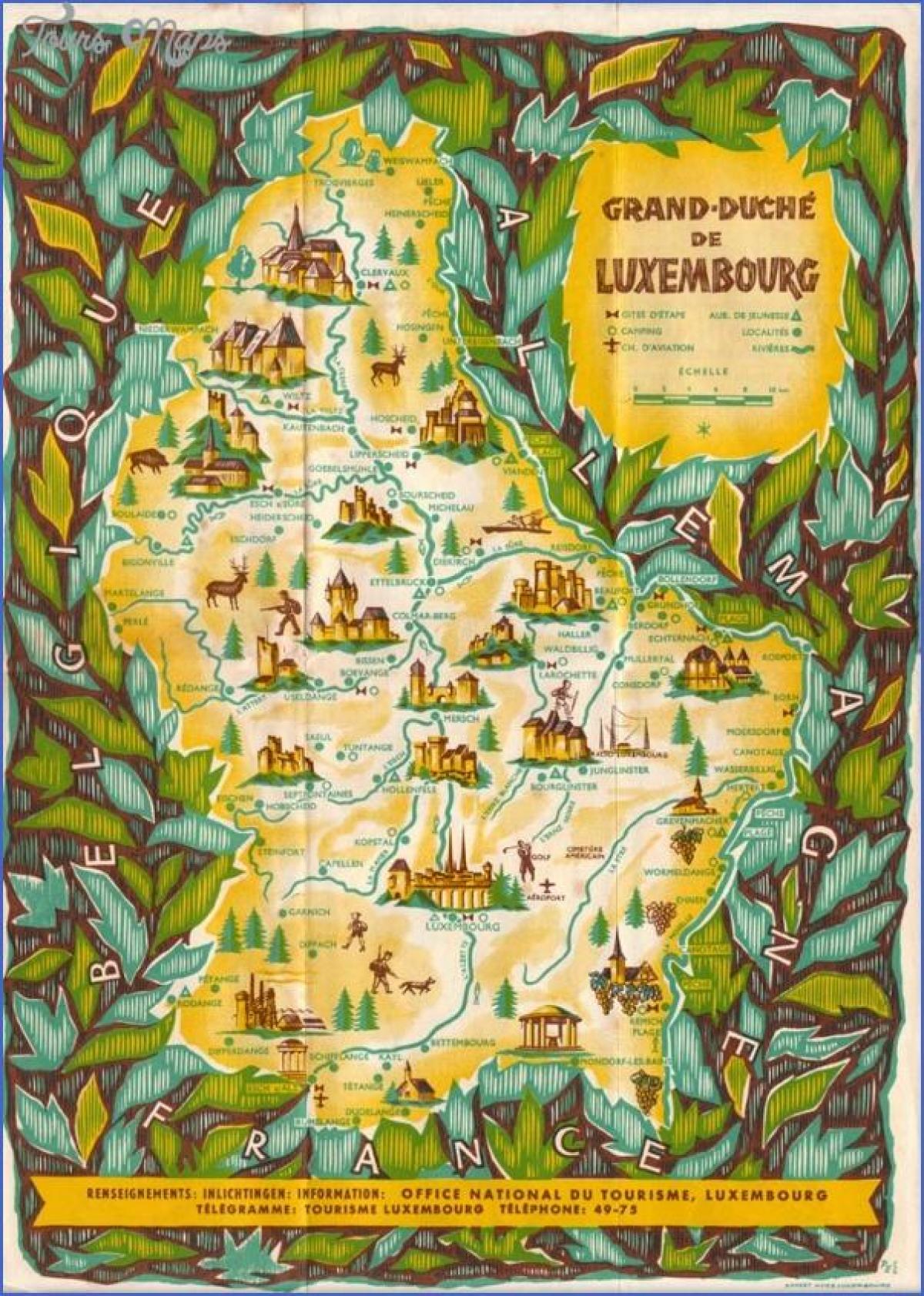 mapa Lucemburska okružní