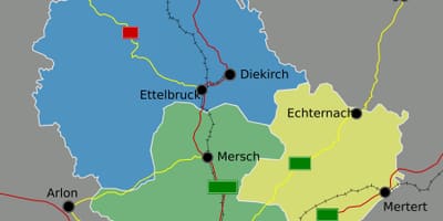 Mapa Lucemburska politické