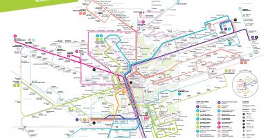 Lucembursko autobusové trasy mapě