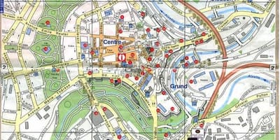 Mapa staré město Lucemburk