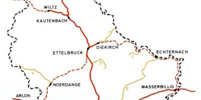 Lucembursko železniční mapě